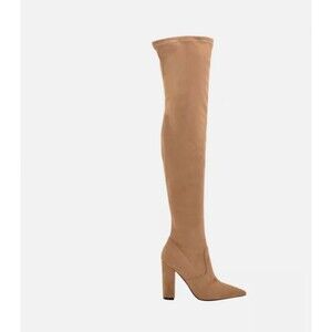 Guess Abetter 2 Boots Women 8M Med Brown Pointed Toe Block Heel Over The Knee